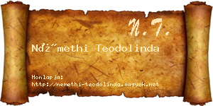 Némethi Teodolinda névjegykártya